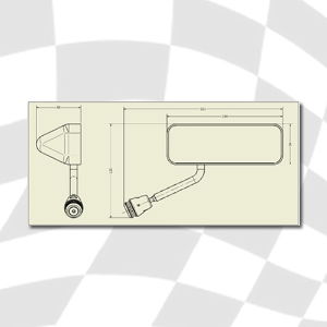 FIA Formula Mirror - RH - Convex - Black